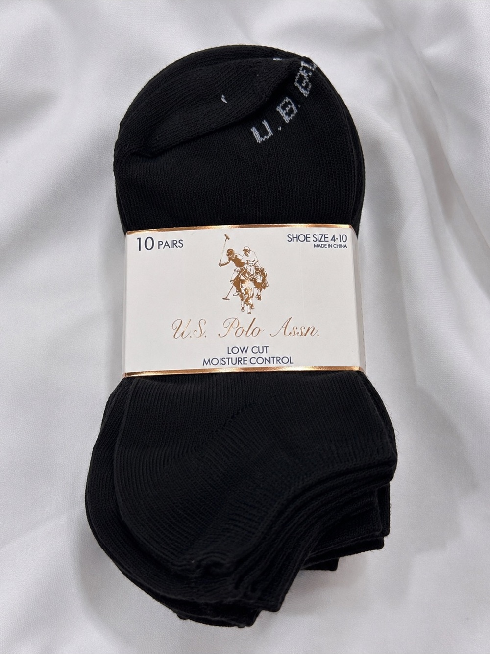 U.S.‎ Polo Assn. Black Low Cut Athletic Socks - 10 Pairs
